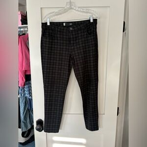 Kut from the Kloth Black and Gray Plaid Skinny Jeans